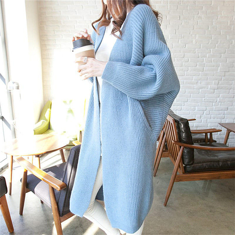 Dreamy Korean Loose Bat Sleeve Long Cardigan