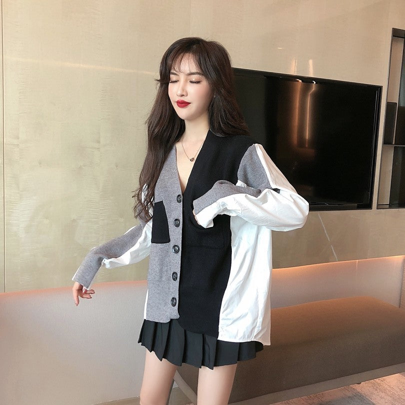 Vintage Noir Mosaic Fur Shirt