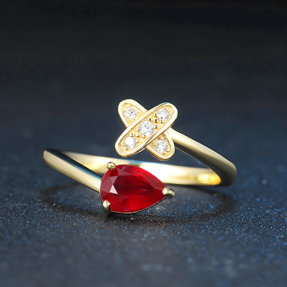 Natural Precious Ruby Ring - Adjustable.