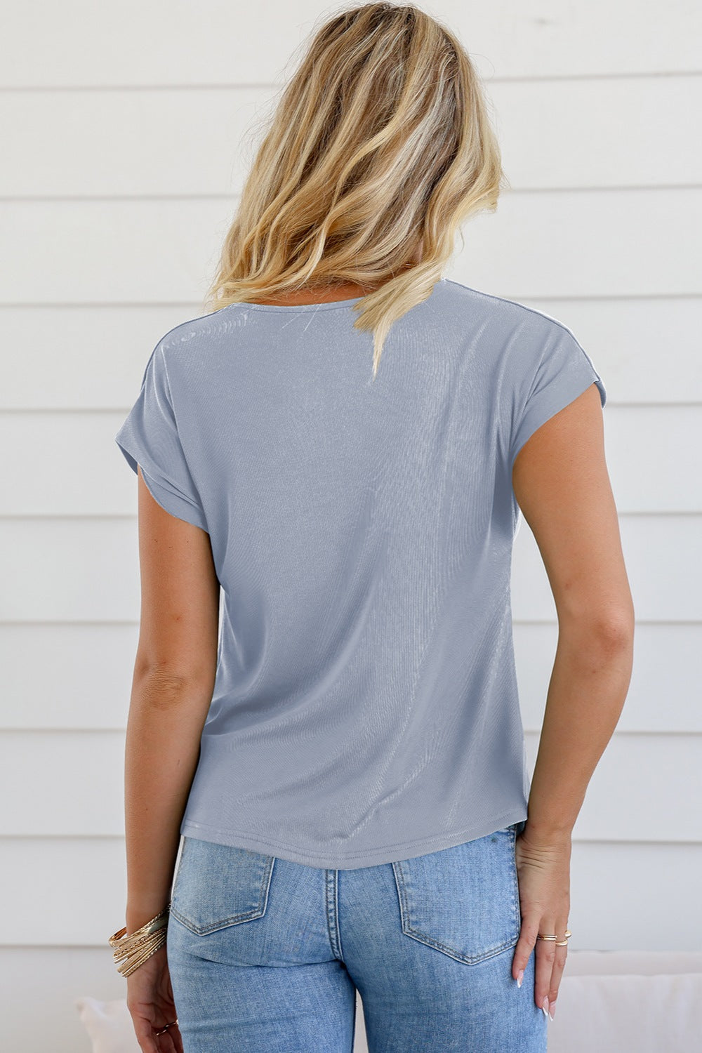 Casual Chic Cowl Neck Short Sleeve Top