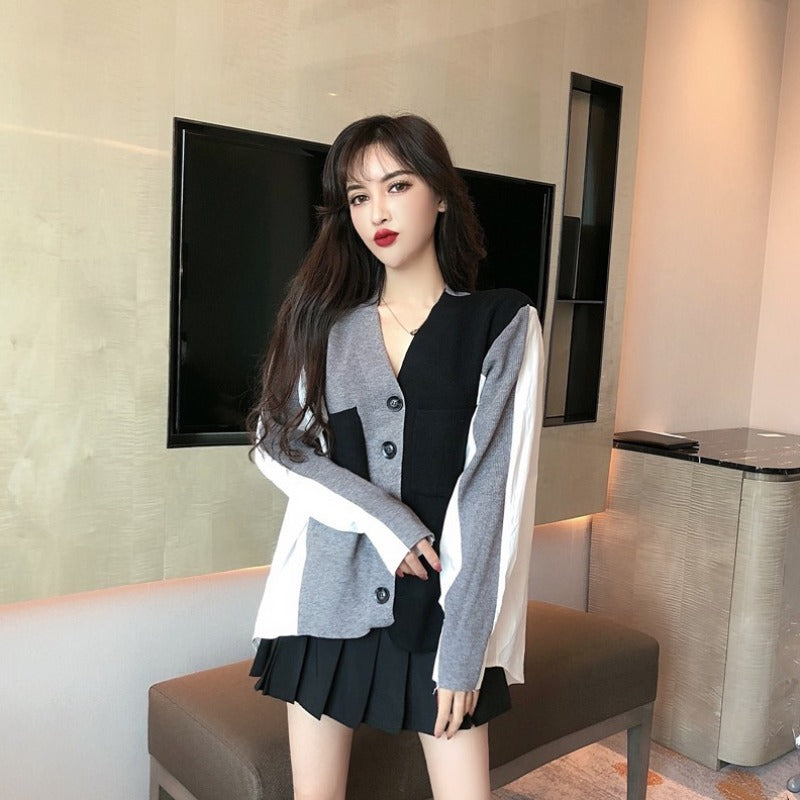 Vintage Noir Mosaic Fur Shirt