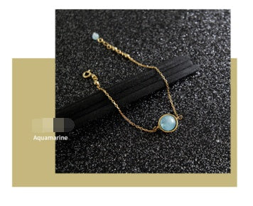 Boho Moonstone Aquamarine Bracelet Chain