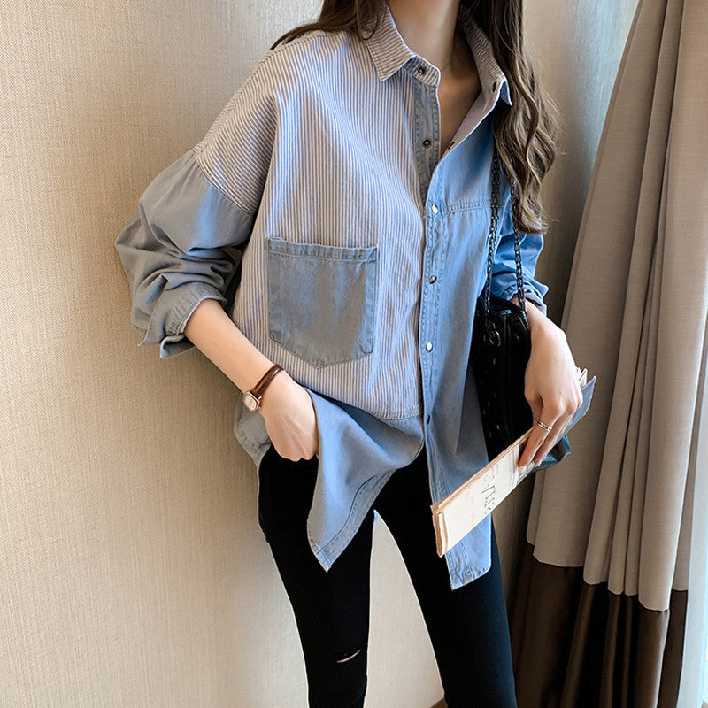 Korean Style Loose Long-Sleeved Shirt