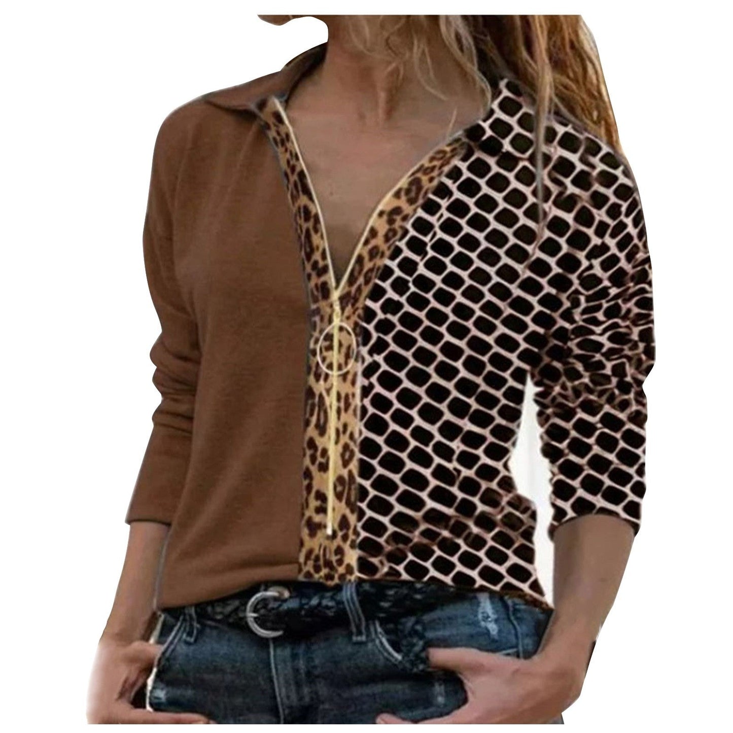 Safari Siren Long-sleeved Zipper Shirt