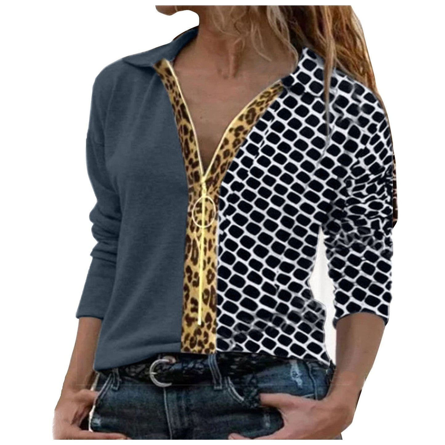 Safari Siren Long-sleeved Zipper Shirt