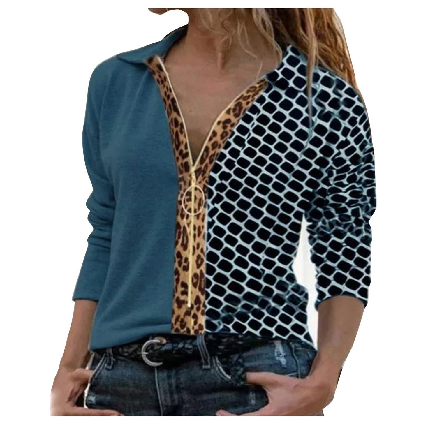 Safari Siren Long-sleeved Zipper Shirt