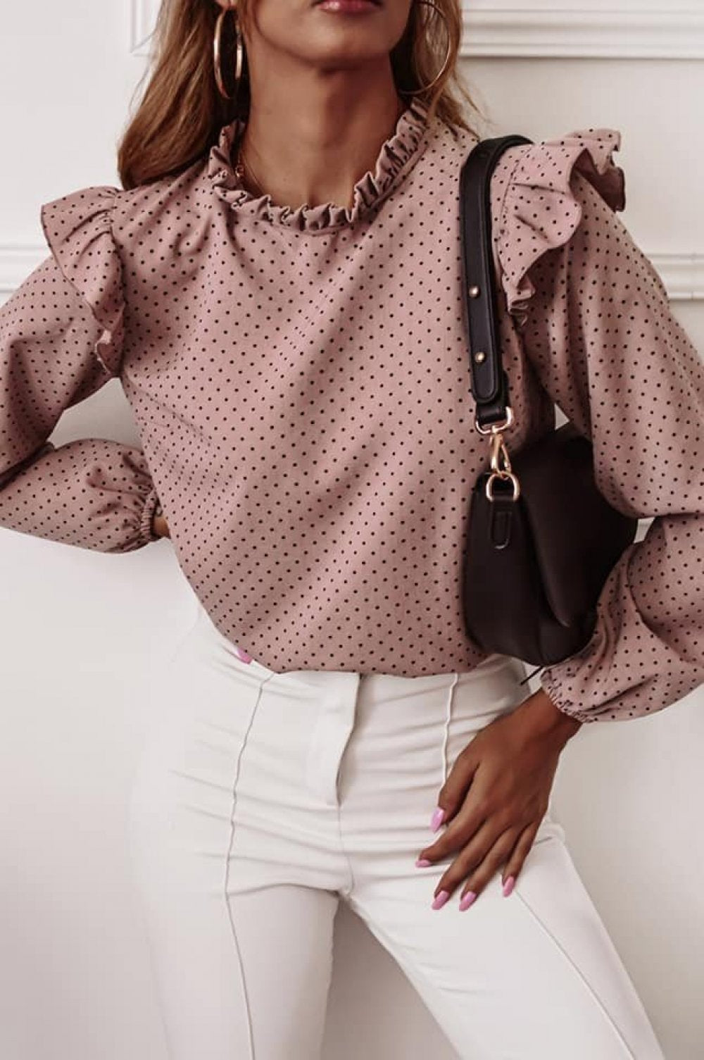 Street Style Dot Print Pullover Shirt