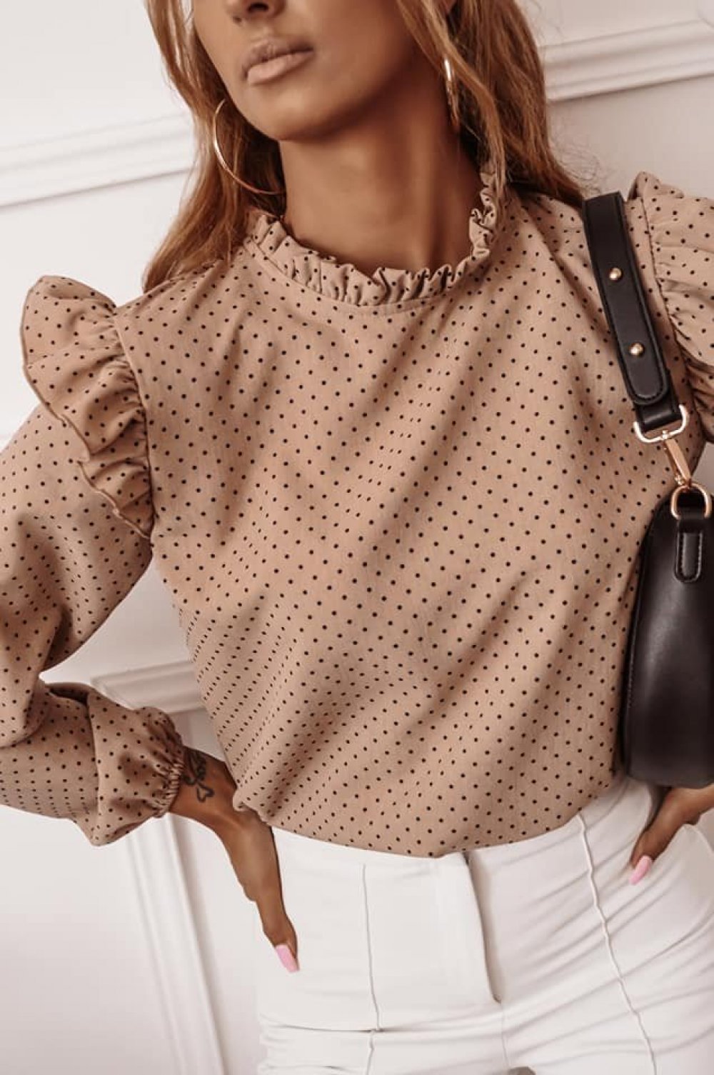 Street Style Dot Print Pullover Shirt