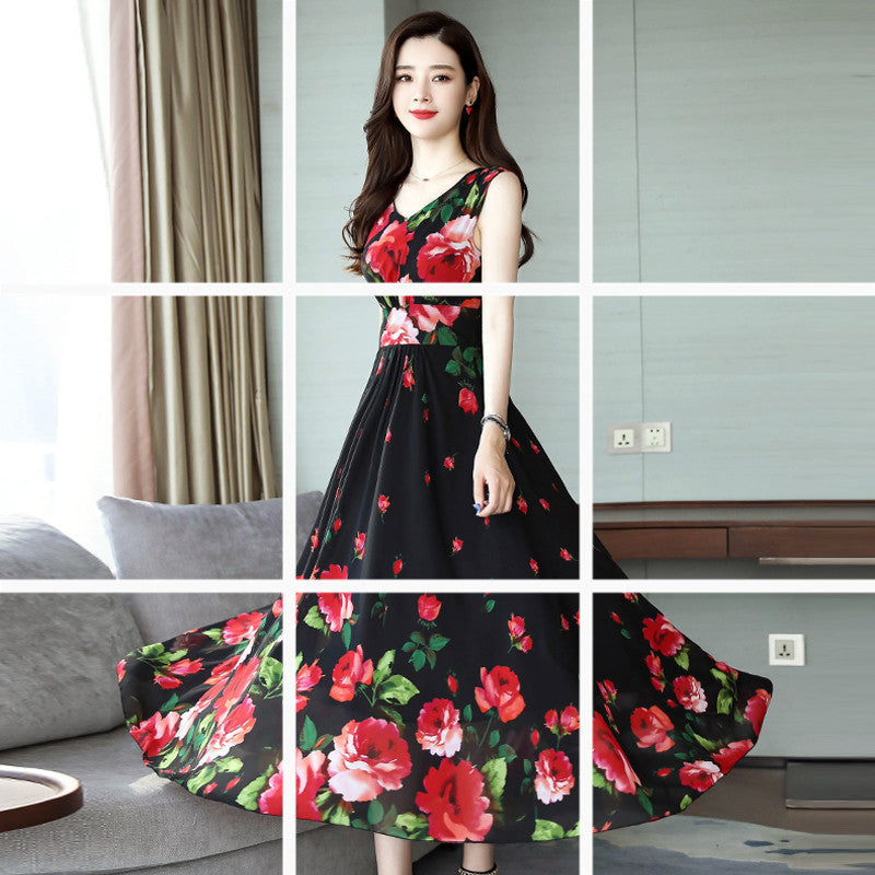 Vibrant Vineyard Floral Printed Summer Dress