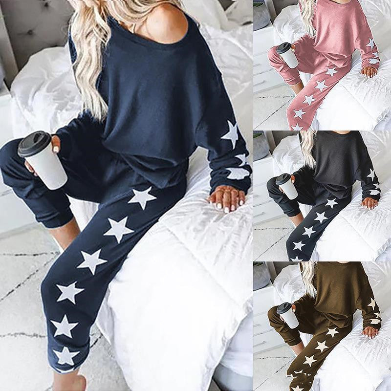 Star Print 2- Piece Casual Tracksuit