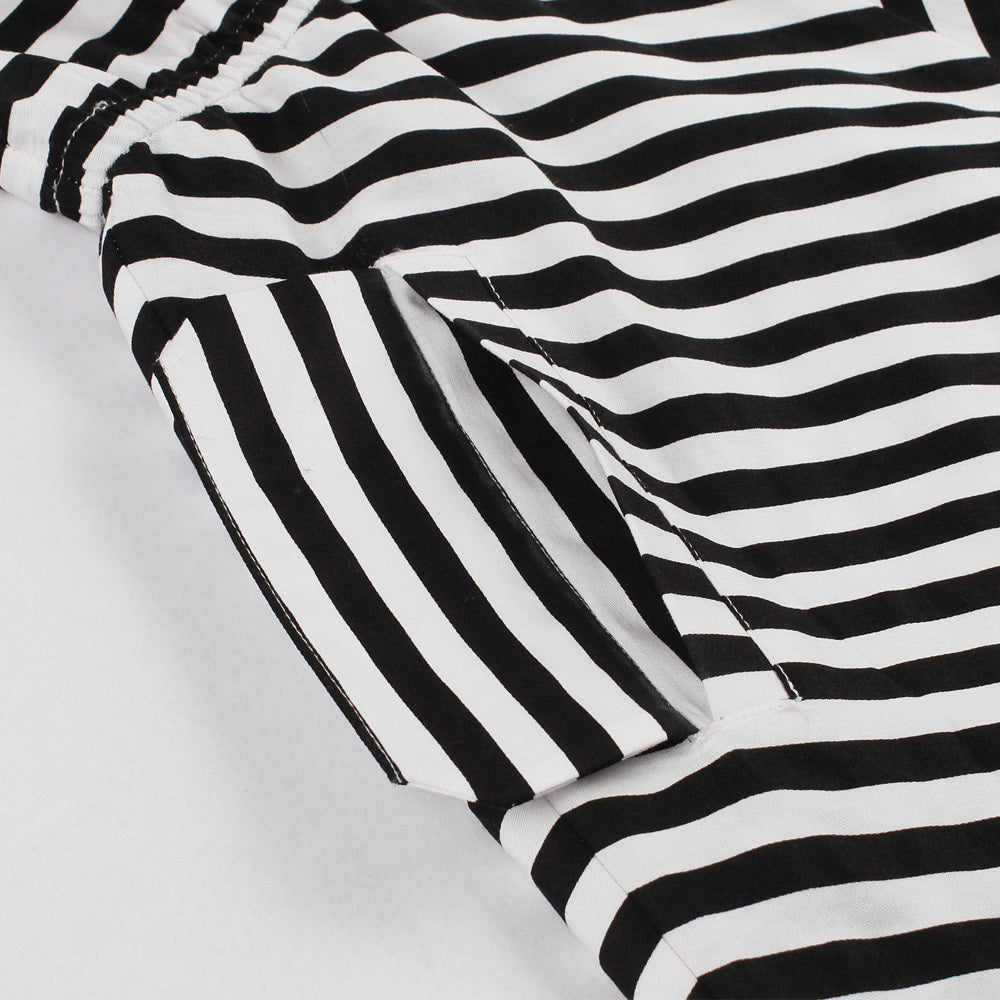 Retro Black & White Stripes Dress