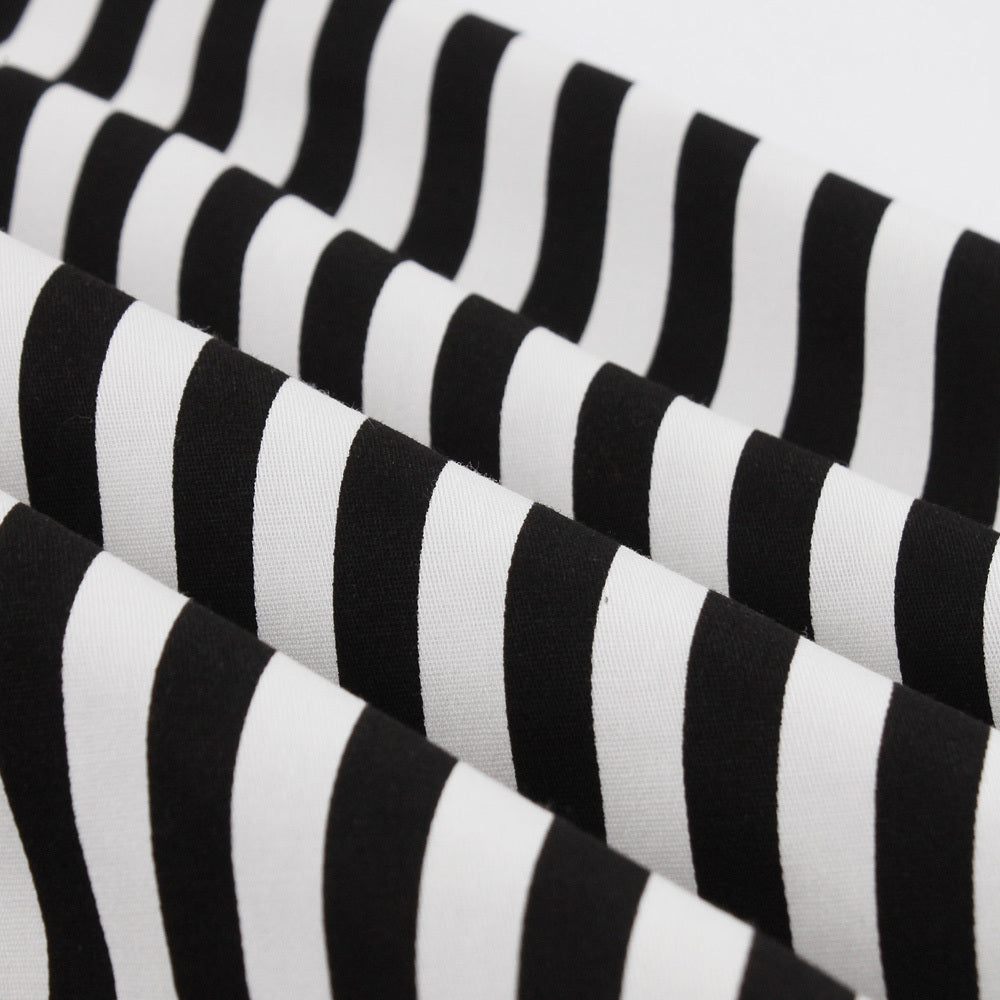 Retro Black & White Stripes Dress