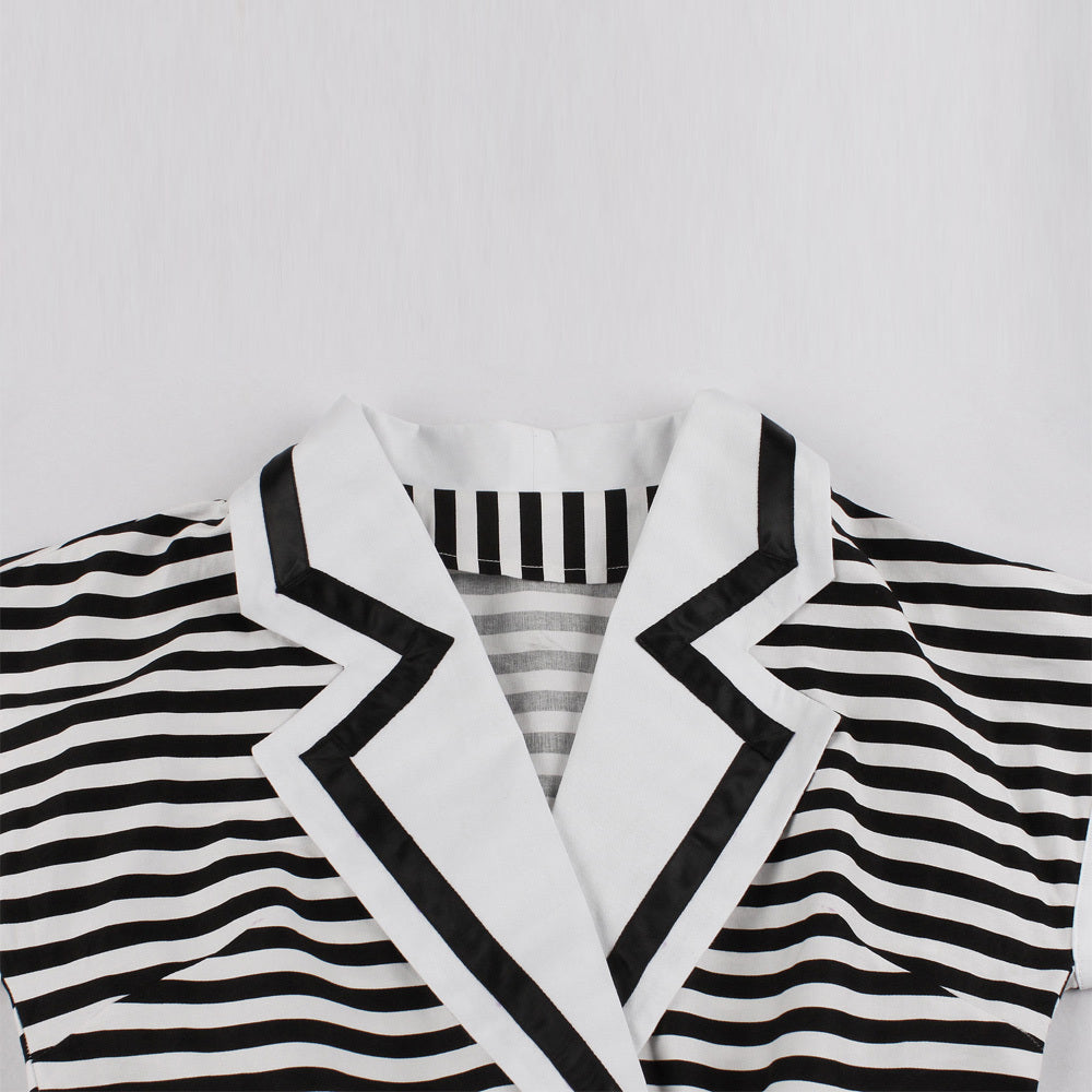 Retro Black & White Stripes Dress