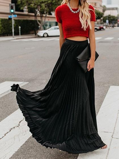 Once Upon A Time Pleated Long Skirt