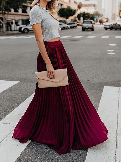 Once Upon A Time Pleated Long Skirt