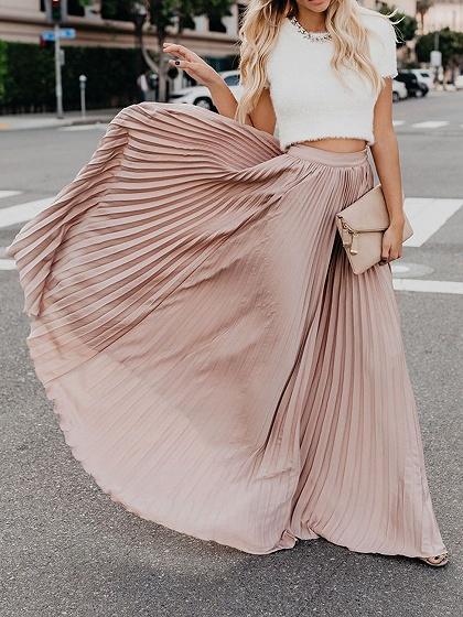 Once Upon A Time Pleated Long Skirt