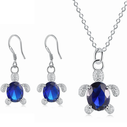 Trendy Turtle Jewelry Set - Necklace & Earnings.