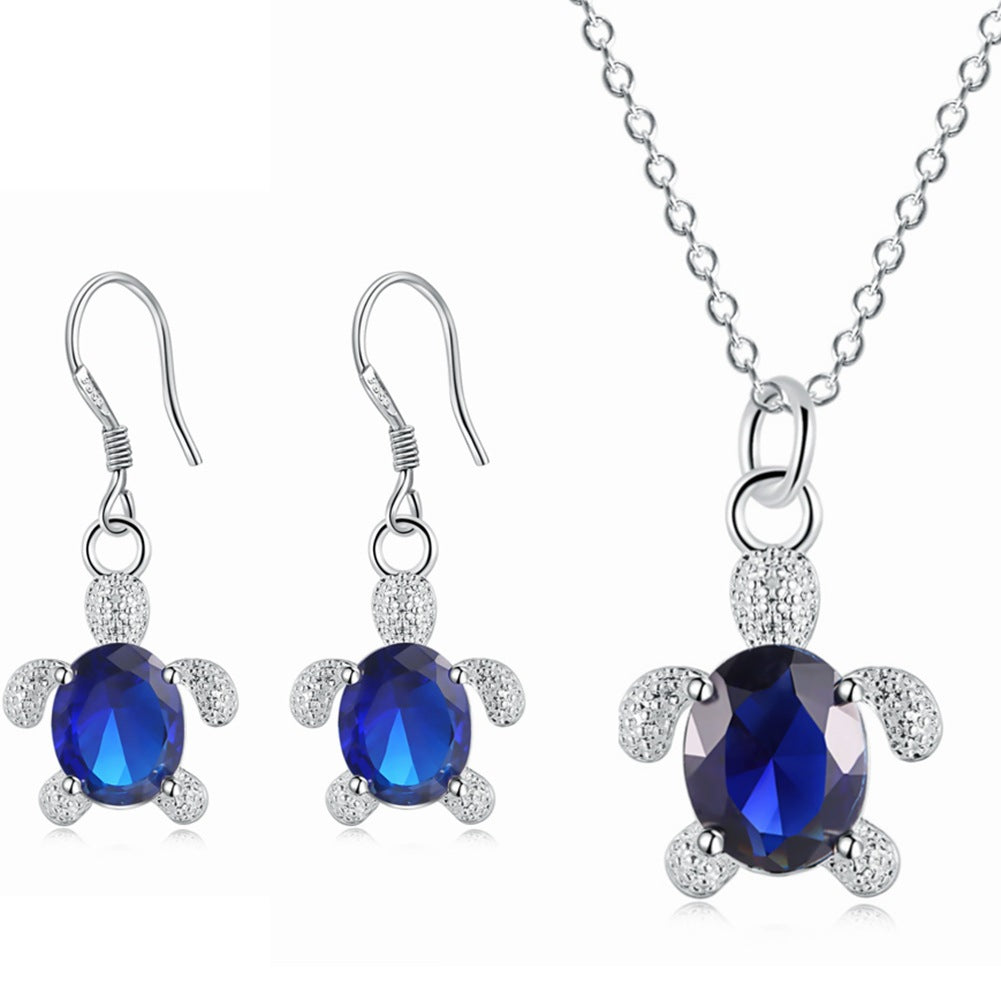 Trendy Turtle Jewelry Set - Necklace & Earnings.