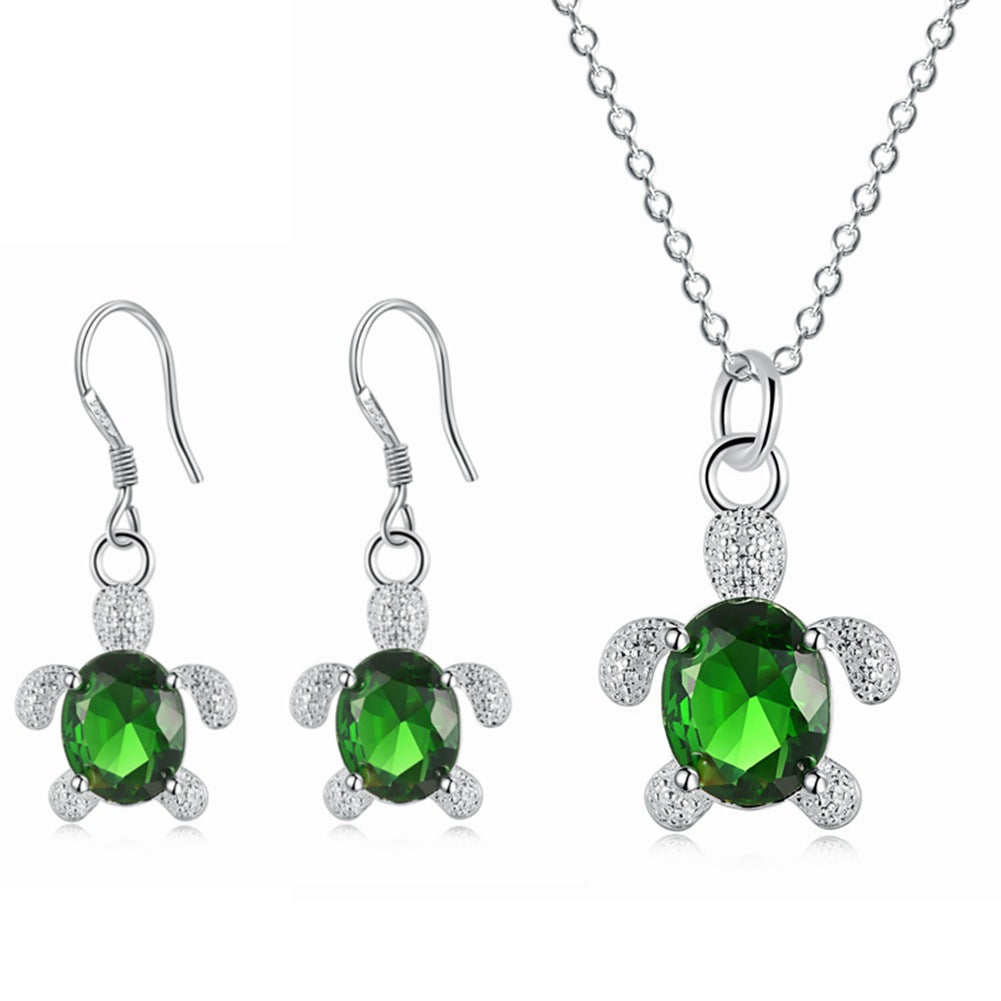 Trendy Turtle Jewelry Set - Necklace & Earnings.