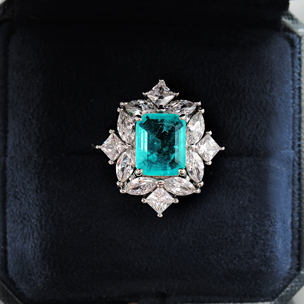 Simulation Paraiba Emerald Ring