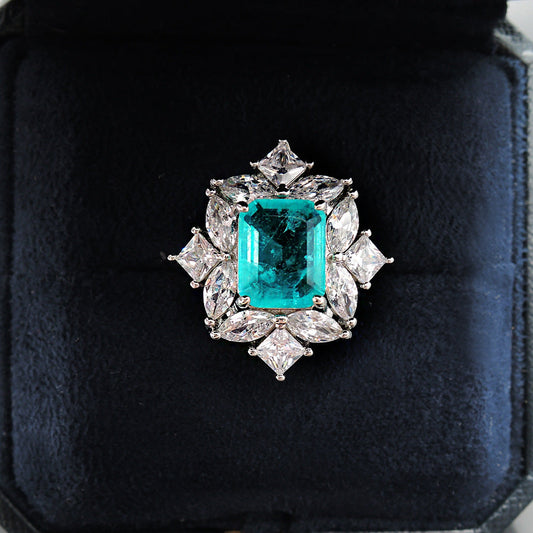 Simulation Paraiba Emerald Ring