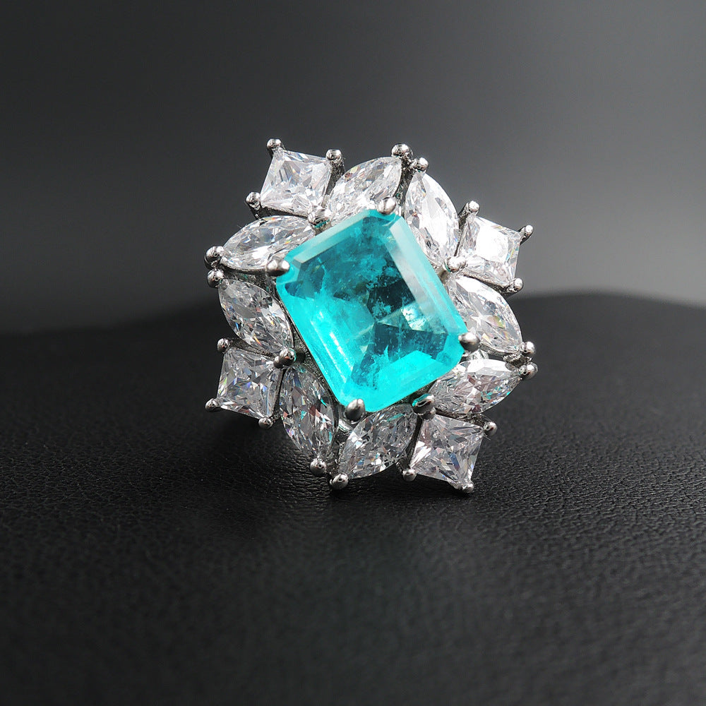 Simulation Paraiba Emerald Ring