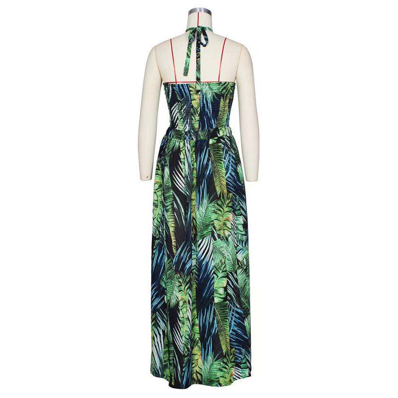 Marcy Long Skirt Sleeveless Tropical Print