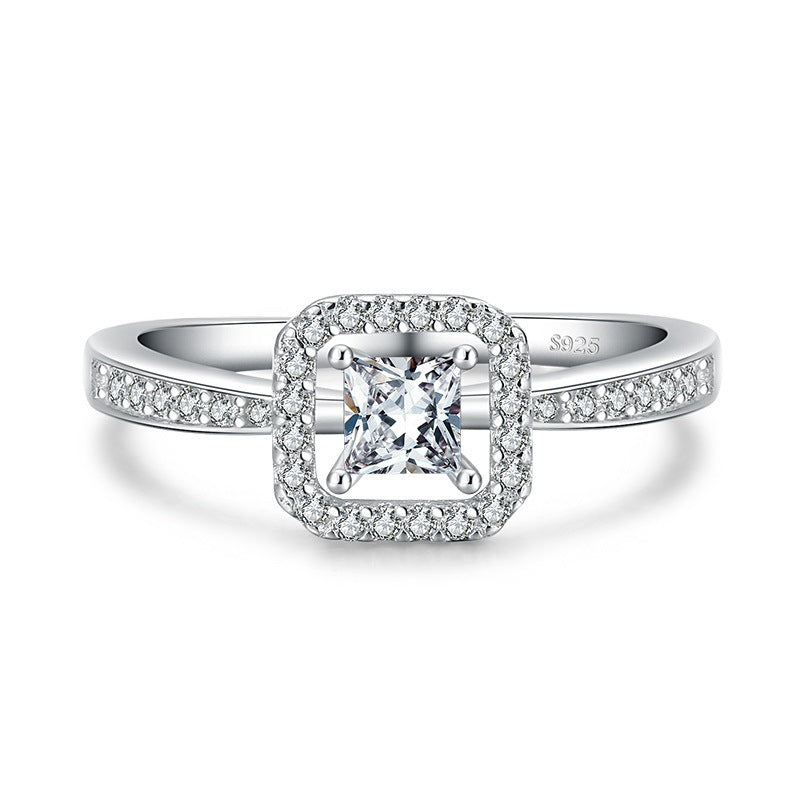 Sterling Silver Square  Ring