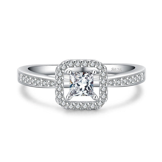 Sterling Silver Square  Ring