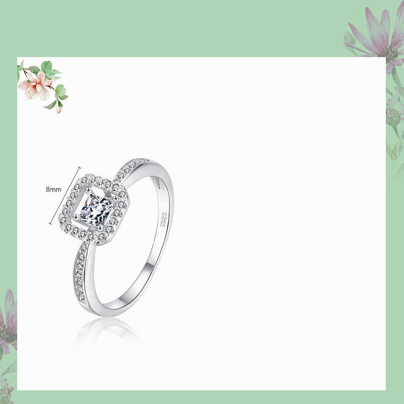 Sterling Silver Square  Ring