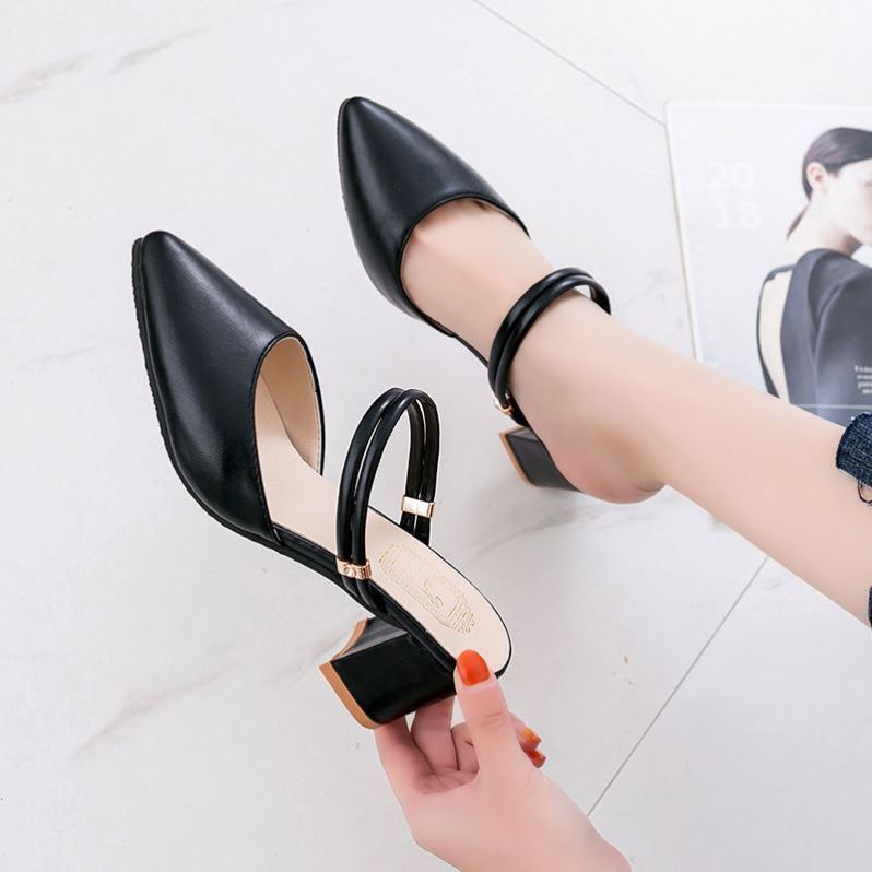 Summer Gentle Thick-heeled High Heels Shoes