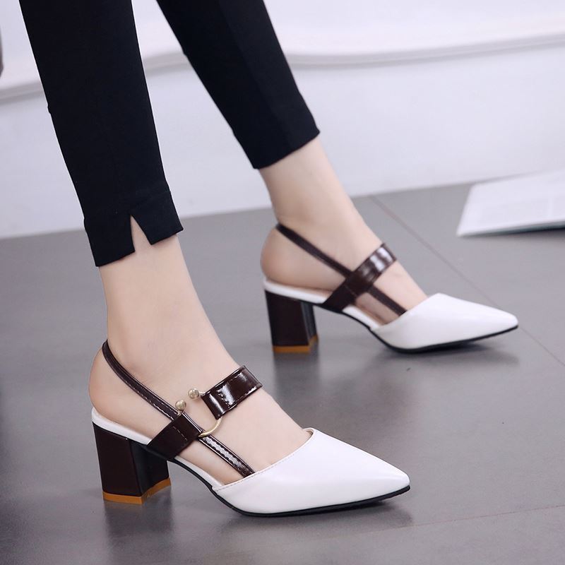 Summer Gentle Thick-heeled High Heels Shoes