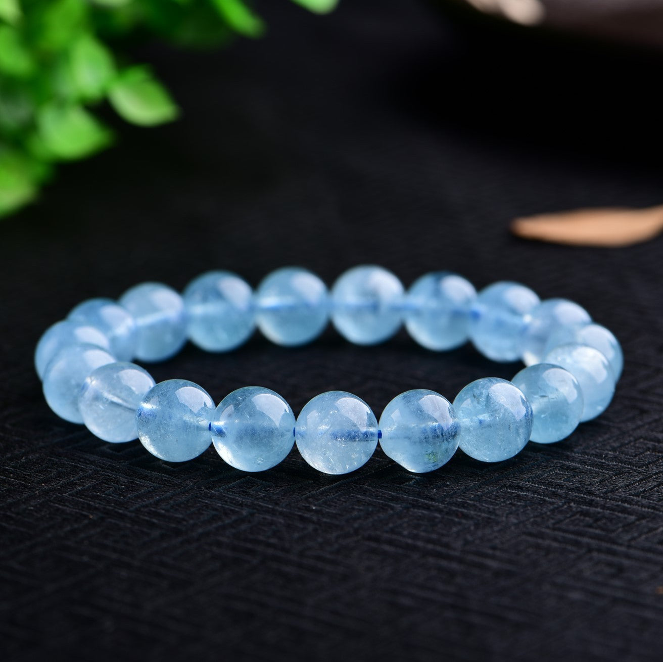Natural Hailanbao Blue Crystal Quartz Beads Bracelet.