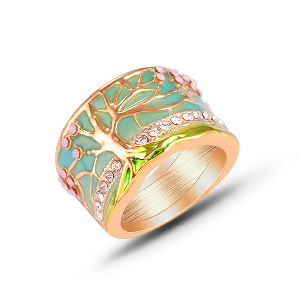 Tree of Life Earth Nature Retro Ring.