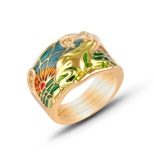 Tree of Life Earth Nature Retro Ring.