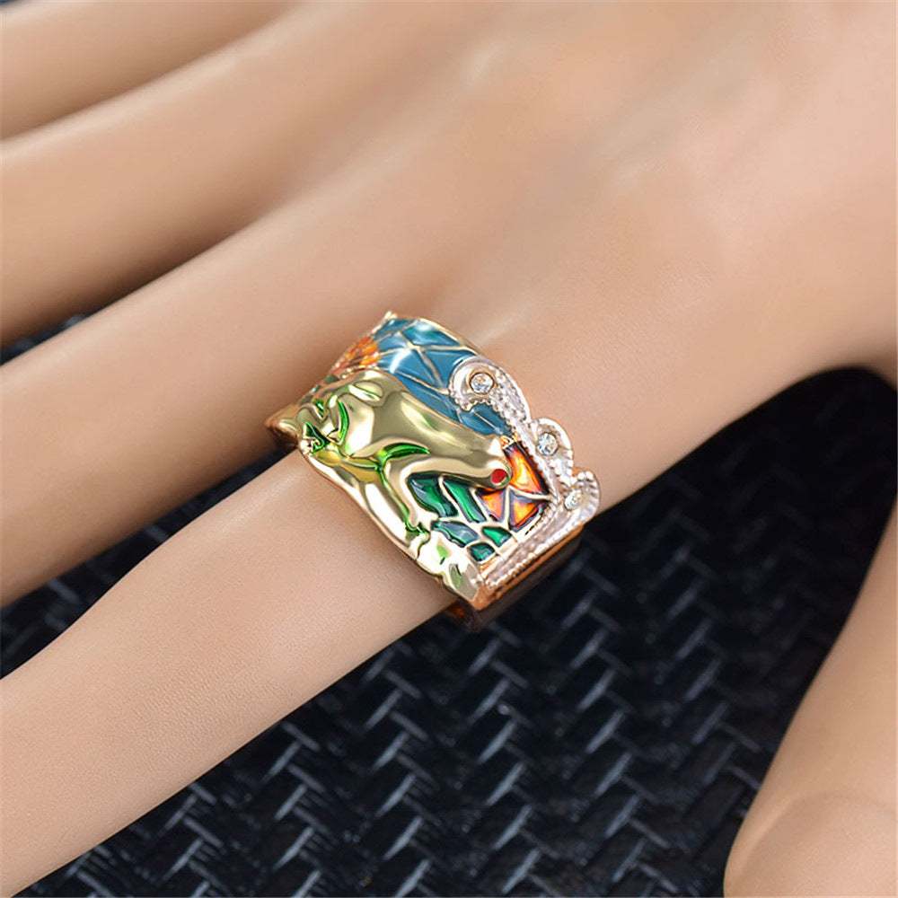 Tree of Life Earth Nature Retro Ring.