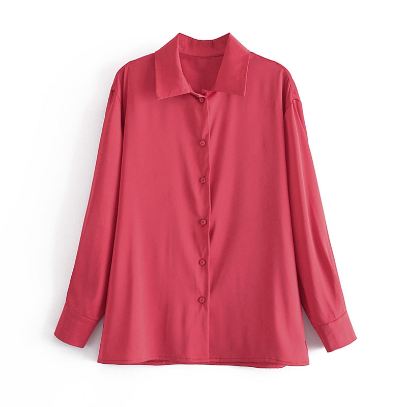 Silk Sensation Loose Long Sleeve Shirt