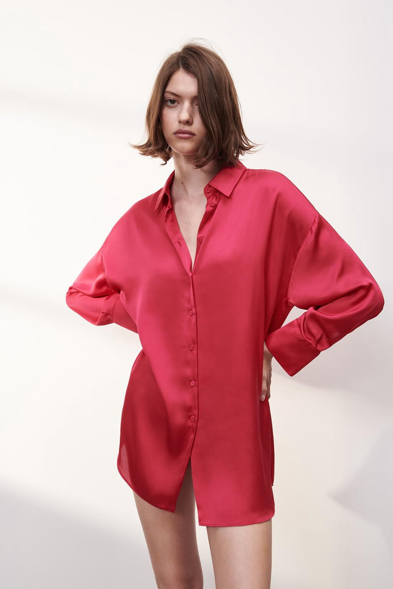 Silk Sensation Loose Long Sleeve Shirt