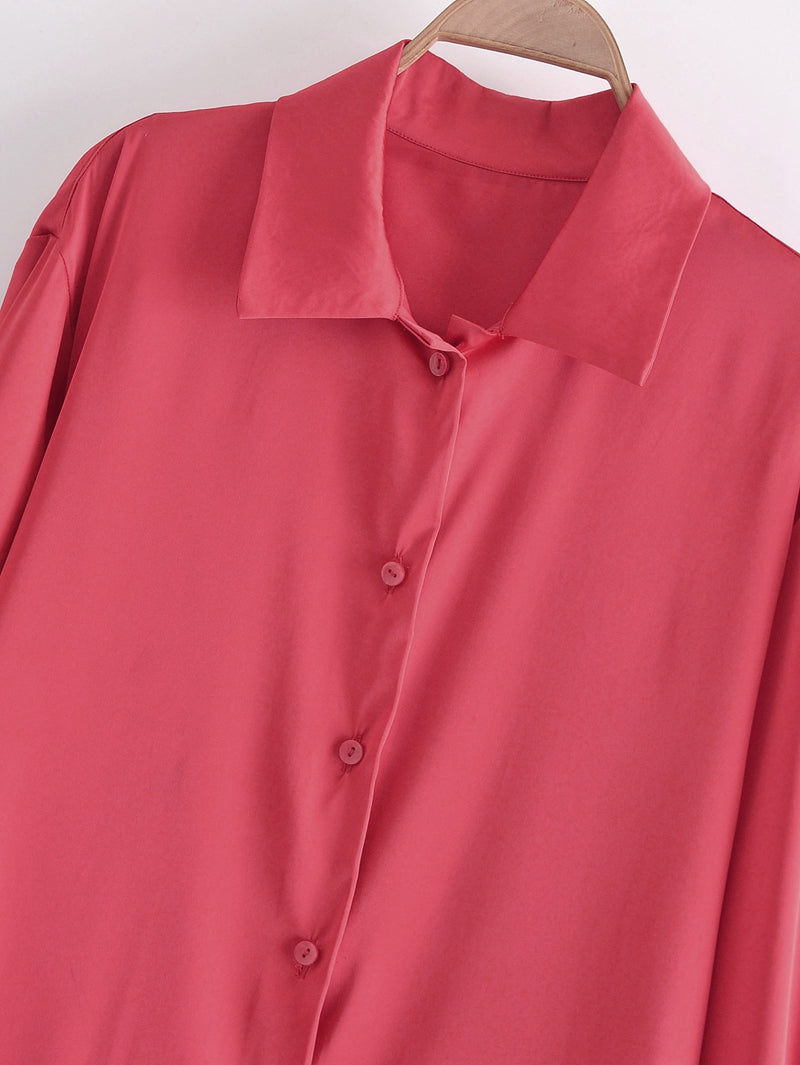 Silk Sensation Loose Long Sleeve Shirt