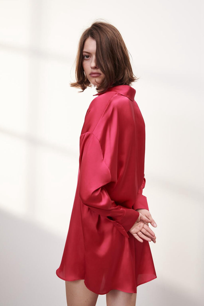 Silk Sensation Loose Long Sleeve Shirt