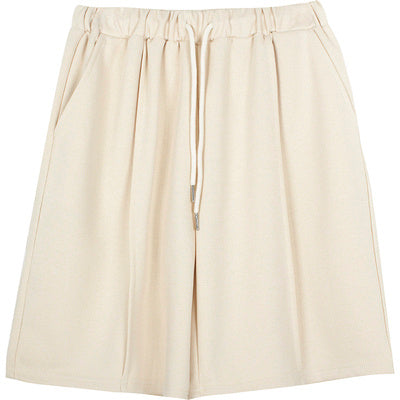 American Retro Apricot Collar T-shirt Summer Shorts Set