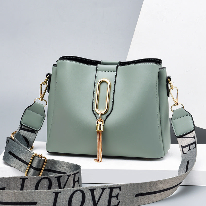 Trendy Crossbody Casual Medium Size Handbag with Love Strap