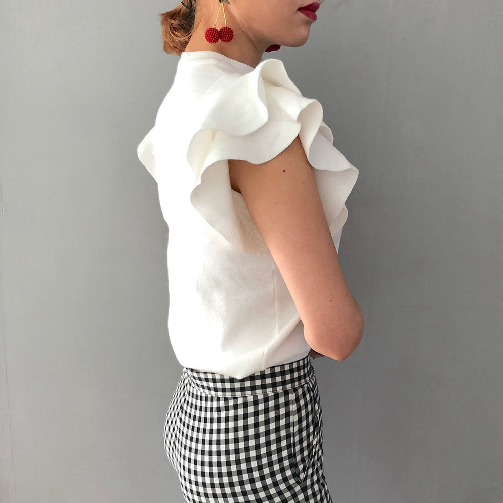 Trendy Blouse with Ruffles Sleeves