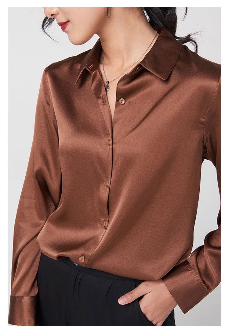 Luxe Silk Vintage Fashion Button-Down Shirt