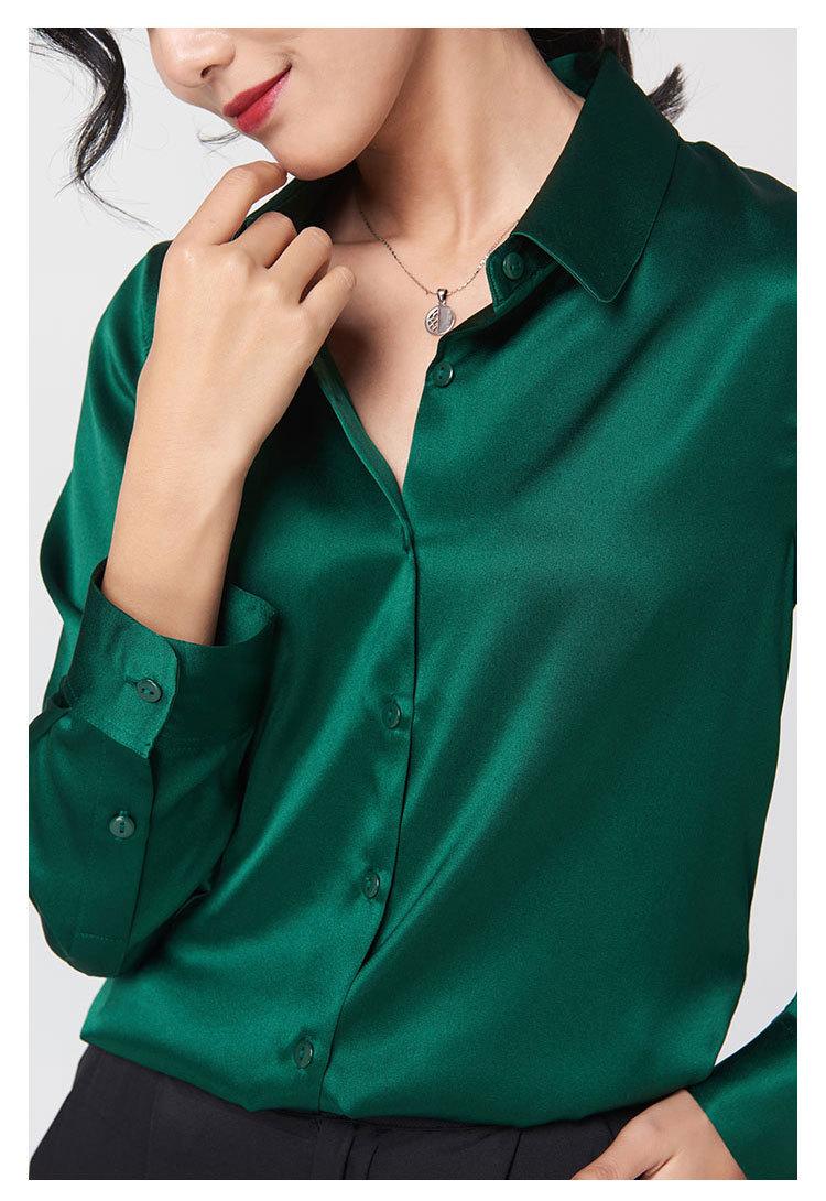 Luxe Silk Vintage Fashion Button-Down Shirt