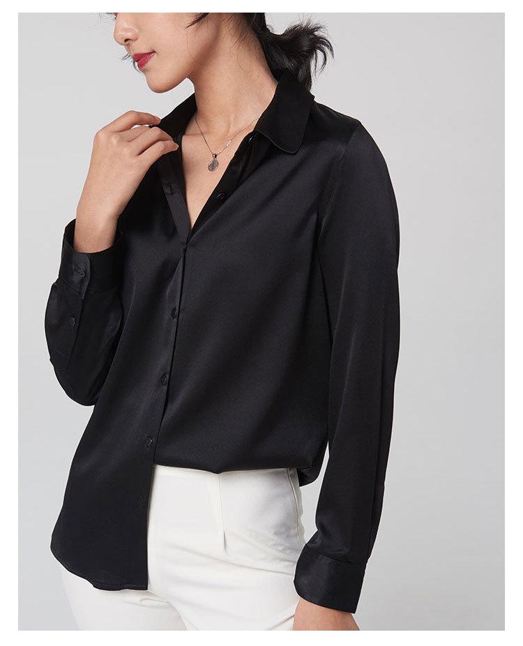 Luxe Silk Vintage Fashion Button-Down Shirt