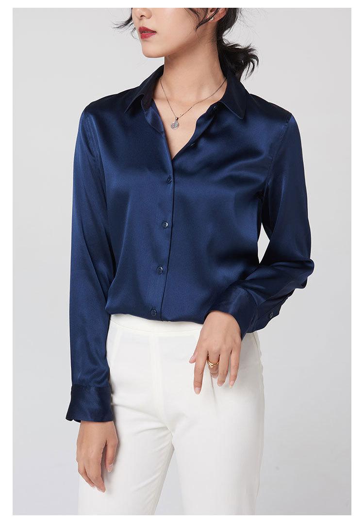 Luxe Silk Vintage Fashion Button-Down Shirt