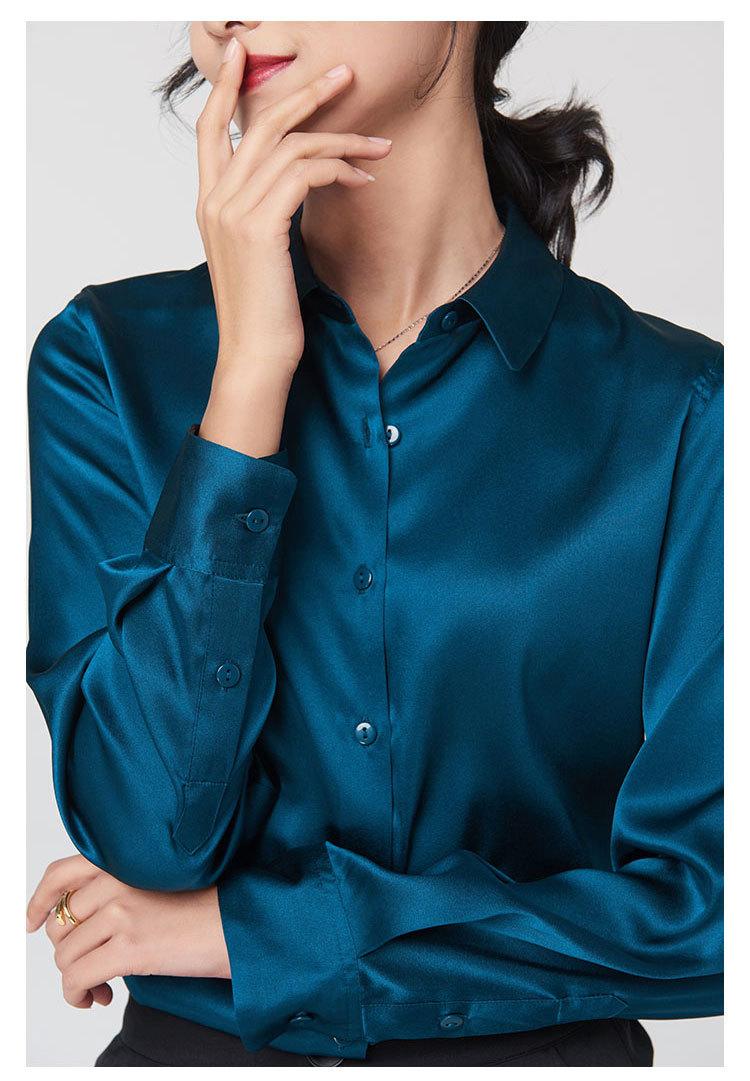 Luxe Silk Vintage Fashion Button-Down Shirt