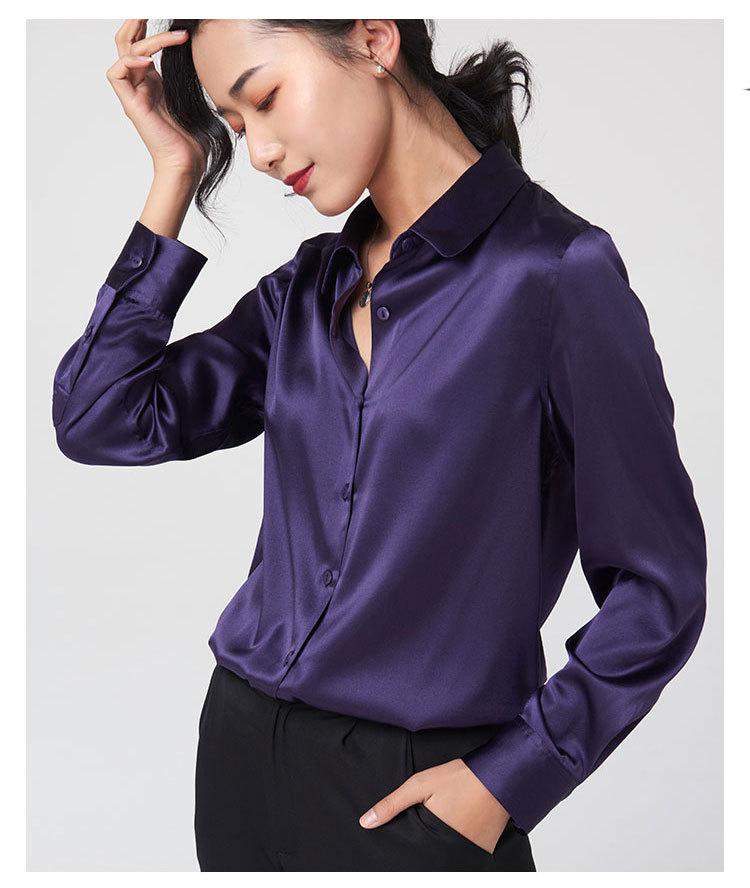 Luxe Silk Vintage Fashion Button-Down Shirt