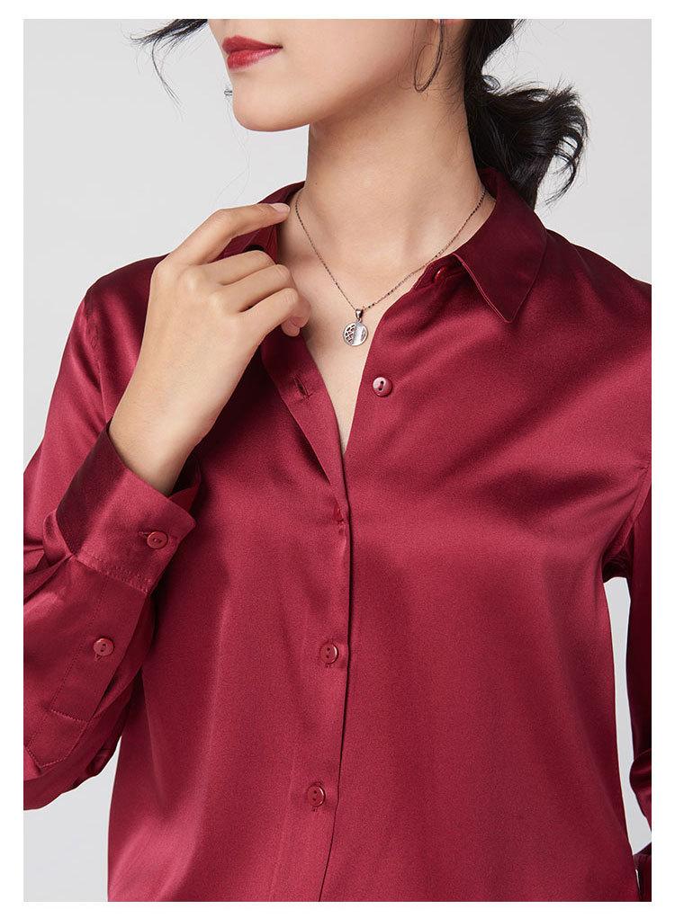 Luxe Silk Vintage Fashion Button-Down Shirt